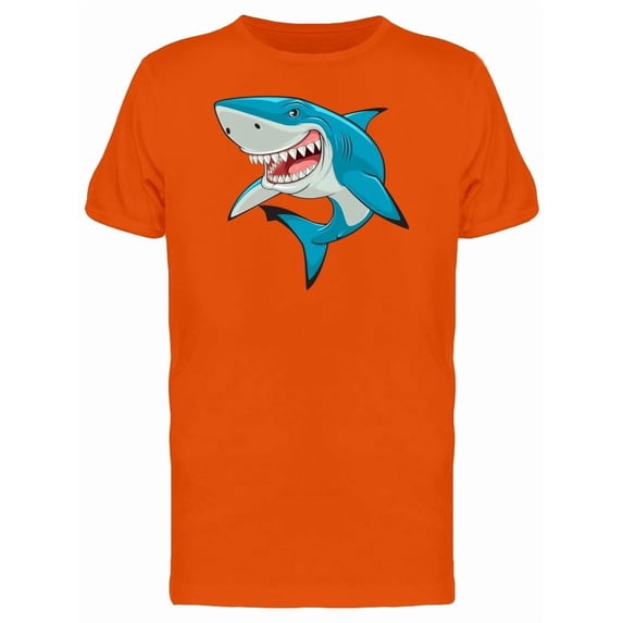 Toothy Blue Shark Cartoon Tee Men's -Image by Shutterstock