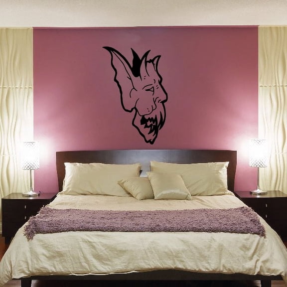 Toothy Demon Head Decal - 36 Inches