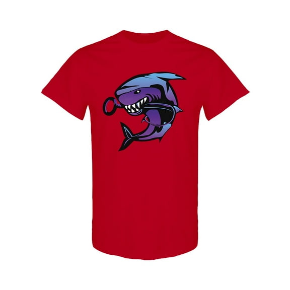 Toothy Great White Shark Fishing T-Shirt Men -Image by Shutterstock, Male Large