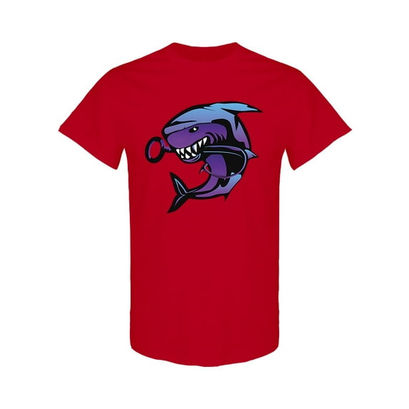 Toothy Great White Shark Fishing T-Shirt Men -Image by Shutterstock, Male Small