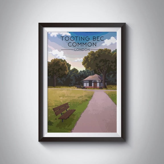 Tooting Bec Common Lido Southwest London Wall Decoration, Unframed Canvas 8x10in