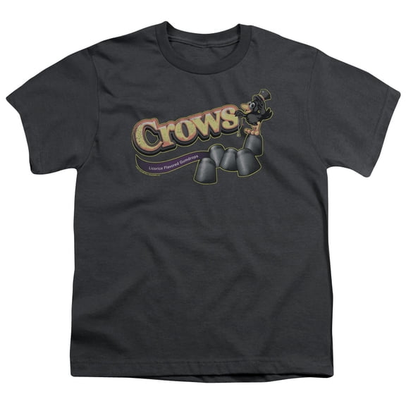 Trevco Sportswear TR127-YT-3 Tootsie Roll Crows Youth Short Sleeve T-Shirt, Charcoal - Large