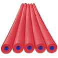 thumbnail image 1 of Tootle Noodle 5 Pack Foam Pool Noodles with Built-In Whistle, Buoyant, and Fun for Kids Water Play Pool Parties (Red), 1 of 5