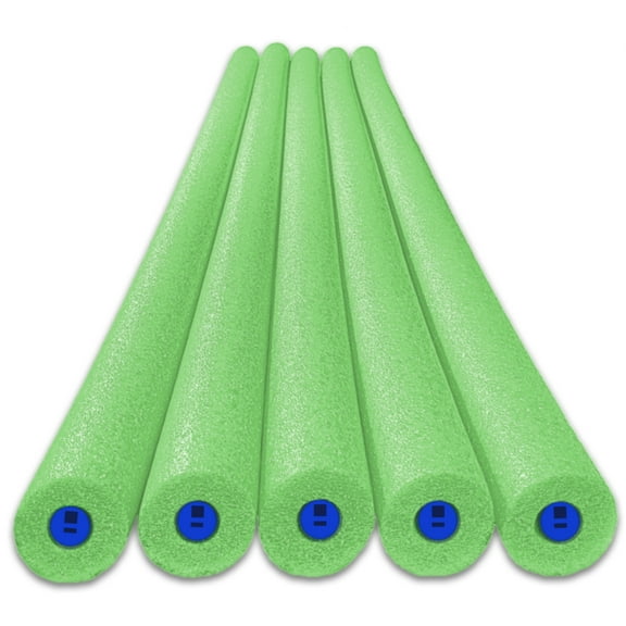 Tootle Noodle 5 Pack Foam Pool Noodles with Built-In Whistle, Buoyant, and Fun for Kids Water Play Pool Parties