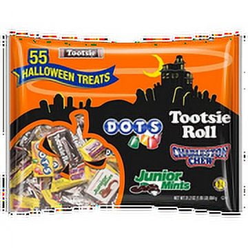 Tootsie Assorted Tootsie Roll Dots Charleston Chew and Junior Mint 55 Count Halloween Bag