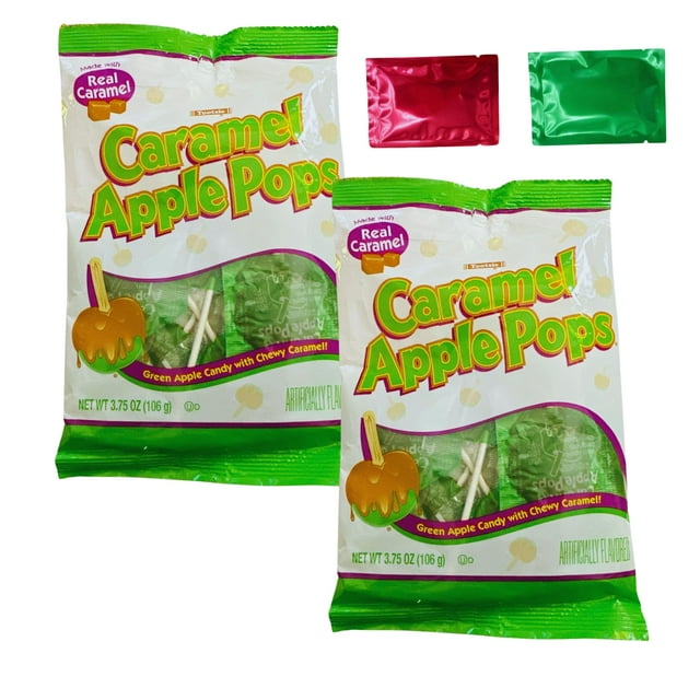 Tootsie Caramel Apple Pops Hard Candy Lollipops, Individually Wrapped
