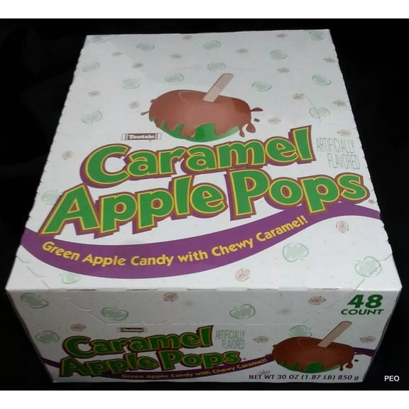 Tootsie Caramel Apple Pops Suckers Candy Lollipops Bulk Green Apple 48 Count Box