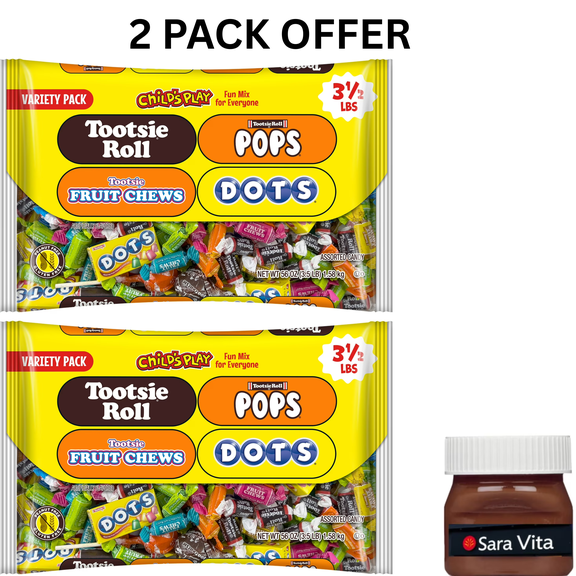 Tootsie Child's Play, Assorted Candy, 56 oz. Individually Wrapped, Peanut Free, Gluten Free, Contains Milk.