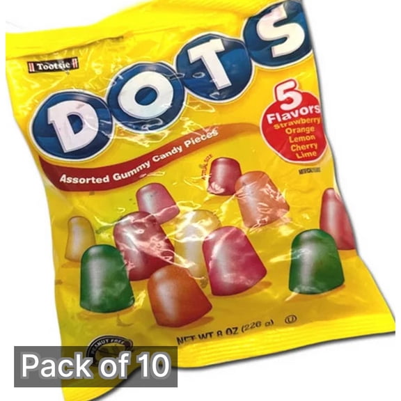 Tootsie Dot's Gummy Candy 8 oz (Pack of 10)