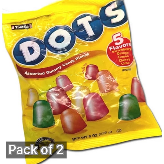 Tootsie Dot's Gummy Candy 8 oz (Pack of 2)