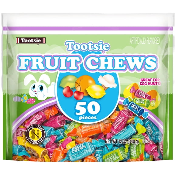 Tootsie Easter Fruit Chews Assorted Flavors Individually Wrapped Peanut Free Gluten Free Kosher 50 Pieces 12 oz