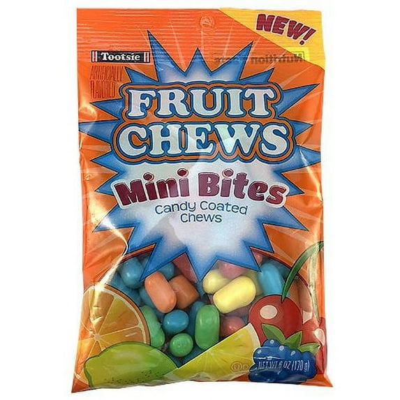 Tootsie Fruit Chew Mini Bites Candy Coated Chews - 6-oz. Bag