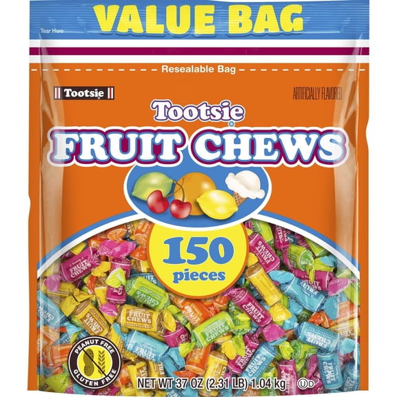 Tootsie Fruit Chews, 37 oz, Pack of 3 Sweet & Chewy Fruity Candy