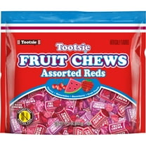 Tootsie Fruit Chews All Reds, Assorted Flavored Chewy Taffy, 11.5 oz Stand Up Pouch