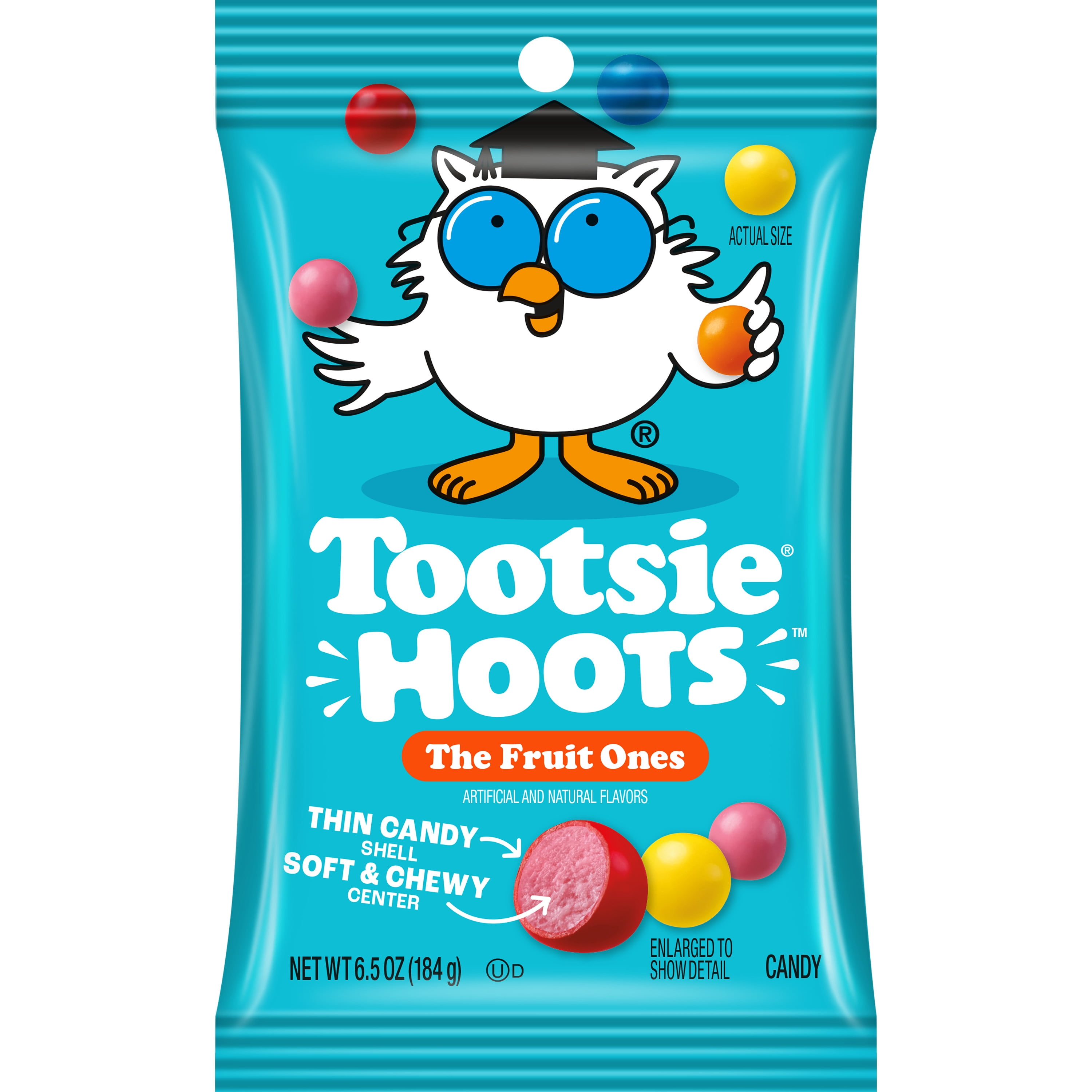 Tootsie Hoots Fruit Chewy Candy 6.5 oz Bag, Allergy-Friendly