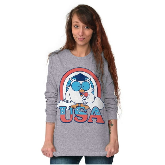 Tootsie Mr Owl American Patriot USA Long Sleeve TShirt Men Women Brisco Brands S
