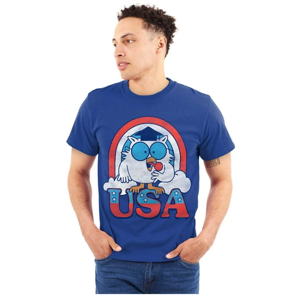 Tootsie Mr Owl American Patriot USA Unisex Plus Size Graphic Tee Brisco Brands 3X
