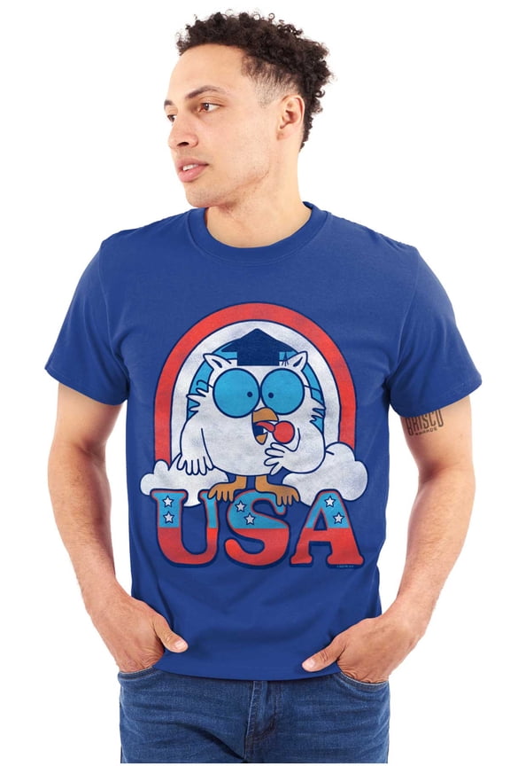 Tootsie Mr Owl American Patriot USA Unisex Plus Size Graphic Tee Brisco Brands 3X