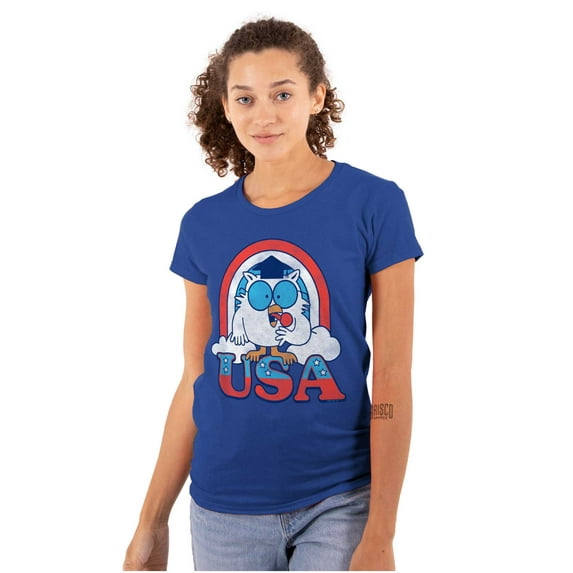 Tootsie Mr Owl American Patriot USA Women's T Shirt Ladies Tee Brisco Brands S