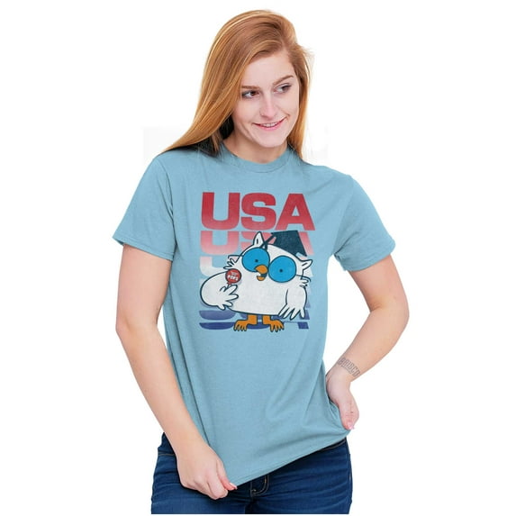 Tootsie Mr Owl Patriotic USA America Men's Graphic T Shirt Tees Brisco Brands S
