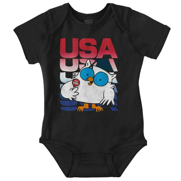 Tootsie Mr Owl Patriotic USA America Romper Boys or Girls Infant Baby Brisco Brands 12M