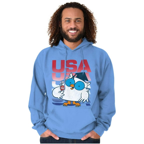 Tootsie Mr Owl Patriotic USA America Unisex Plus Size Hoodie Brisco Brands 3X