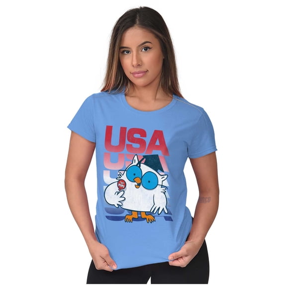 Tootsie Mr Owl Patriotic USA America Women's T Shirt Ladies Tee Brisco Brands M