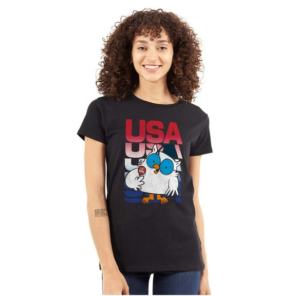Tootsie Mr Owl Patriotic USA America Women's T Shirt Ladies Tee Brisco Brands X