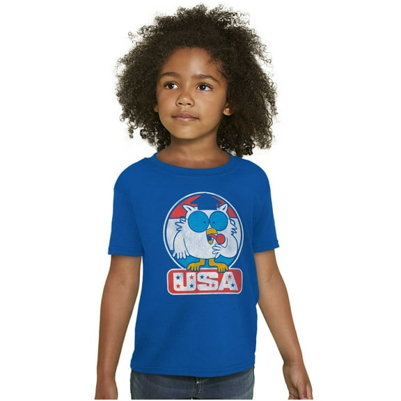 Tootsie Mr Owl USA American Patriot Crewneck T Shirts Boy Girl Teen Brisco Brands XS
