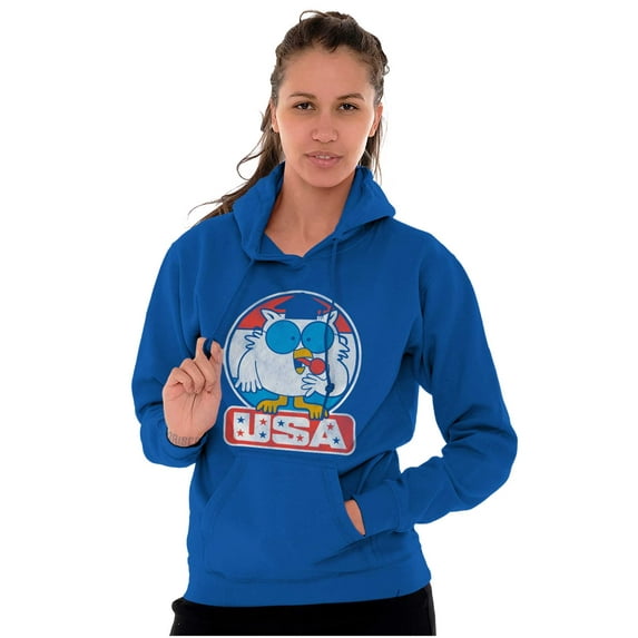 Tootsie Mr Owl USA American Patriot Hoodie Sweatshirt Women Men Brisco Brands L