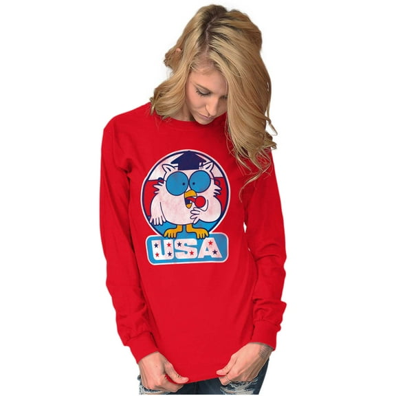 Tootsie Mr Owl USA American Patriot Long Sleeve TShirt Men Women Brisco Brands L