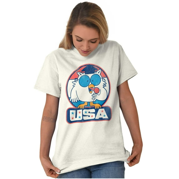 Tootsie Mr Owl USA American Patriot Men's Graphic T Shirt Tees Brisco Brands S