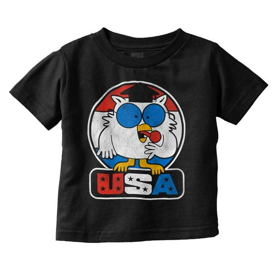 Tootsie Mr Owl USA American Patriot Toddler Boy Girl T Shirt Infant Toddler Brisco Brands 4T