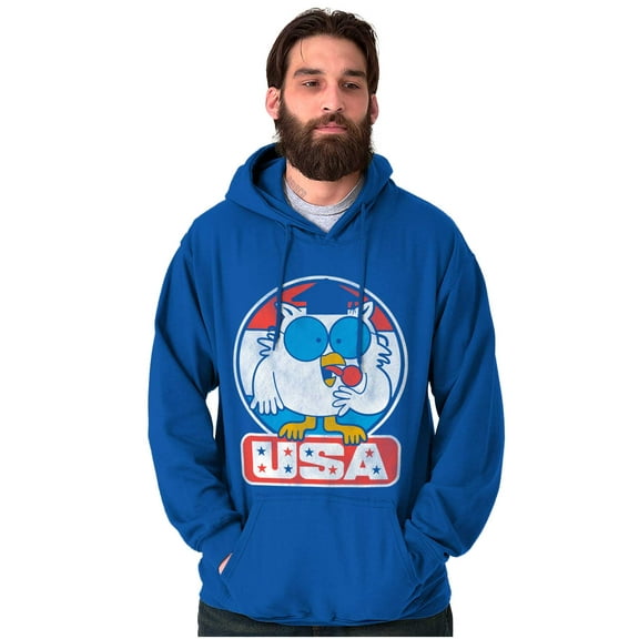 Tootsie Mr Owl USA American Patriot Unisex Plus Size Hoodie Brisco Brands 3X