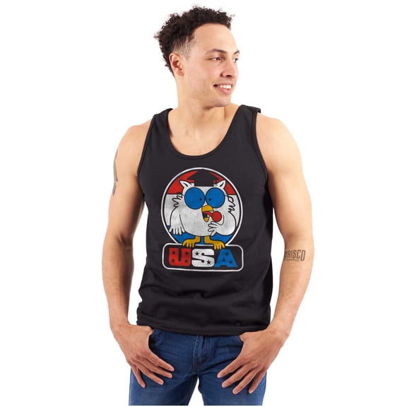 Tootsie Mr Owl USA American Patriot Unisex Plus Size Tank Top Brisco Brands 3X