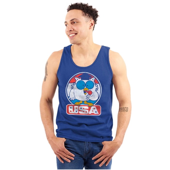 Tootsie Mr Owl USA American Patriot Unisex Plus Size Tank Top Brisco Brands 3X