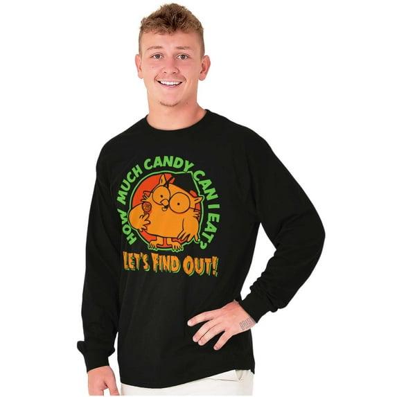 Tootsie Owl Halloween How Much Candy Unisex Plus Size Long Sleeve Shirt Brisco Brands 3X