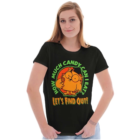 Tootsie Owl Halloween How Much Candy Women's T Shirt Ladies Tee Brisco Brands S