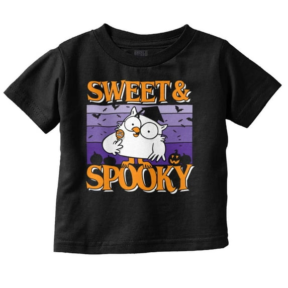 Tootsie Owl Sweet Spooky Halloween Toddler Boy Girl T Shirt Infant Toddler Brisco Brands 4T
