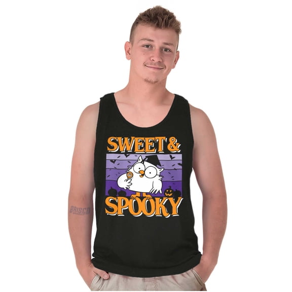 Tootsie Owl Sweet Spooky Halloween Unisex Plus Size Tank Top Brisco Brands 2X