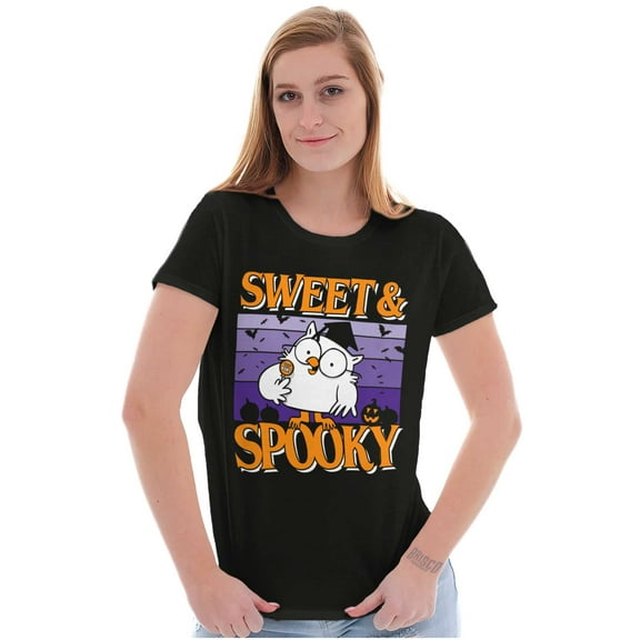 Tootsie Owl Sweet Spooky Halloween Women's T Shirt Ladies Tee Brisco Brands L