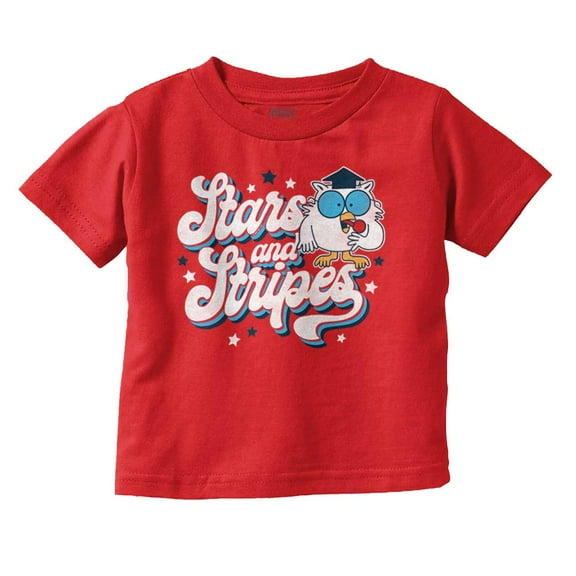 Tootsie Owl USA Stars and Stripes Toddler Boy Girl T Shirt Infant Toddler Brisco Brands 5T