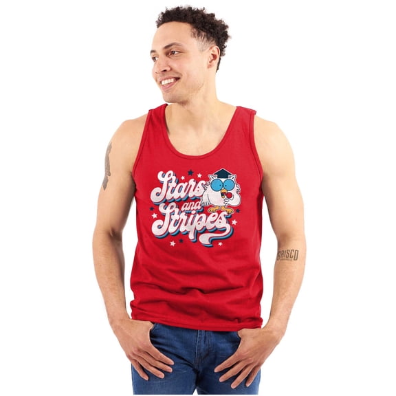 Tootsie Owl USA Stars and Stripes Unisex Plus Size Tank Top Brisco Brands 2X
