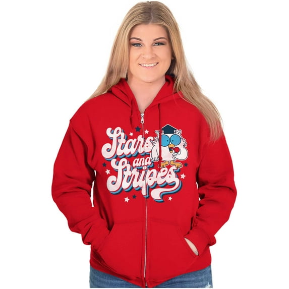 Tootsie Owl USA Stars and Stripes Zip Up Hoodie Men's Women's Brisco Brands M