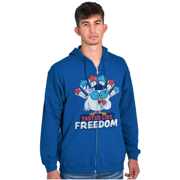 Tootsie Owl USA Tastes Like Freedom Unisex Plus Size Zip Hoodie Brisco Brands 3X