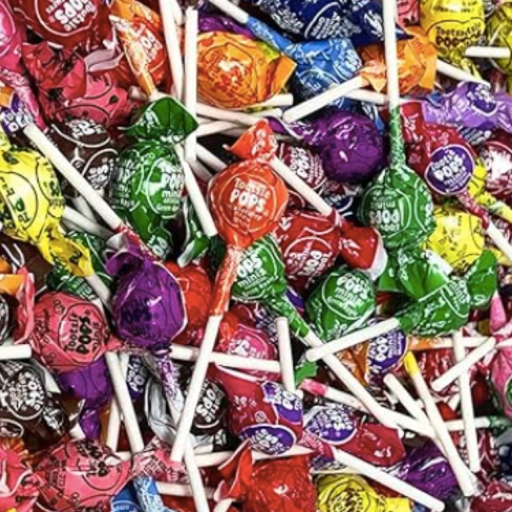 Tootsie Pop Minis Lollipops 18 Flavors Hard Candy Outside with Chewy