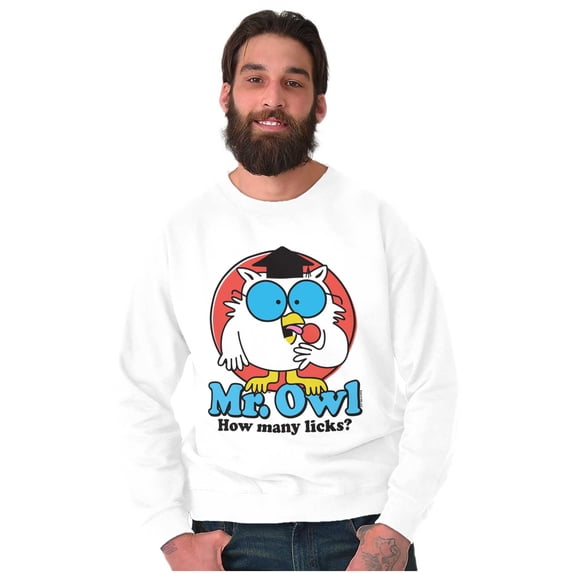 Tootsie Pop Mr Owl How Many Licks Sweatshirt for Men or Women Brisco Brands S