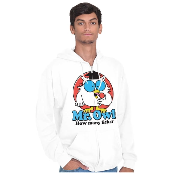 Tootsie Pop Mr Owl How Many Licks Unisex Fleece Graphic Zip Up Hoodie Brisco Brands 4X