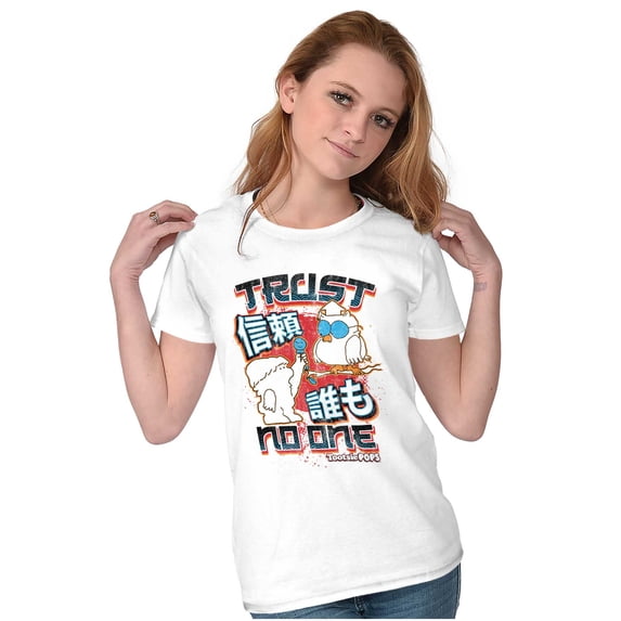 Tootsie Pop Mr Owl Kanji Trust No One Womens Slim Fit Graphic Tee Brisco Brands S