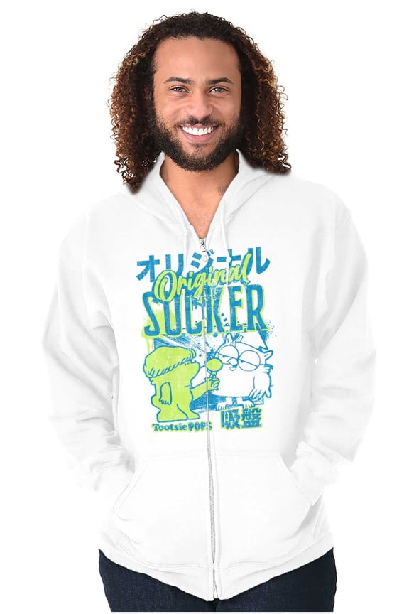 Tootsie Pop Mr Owl Original Sucker Zip Up Hoodie Men's Women's Brisco Brands L